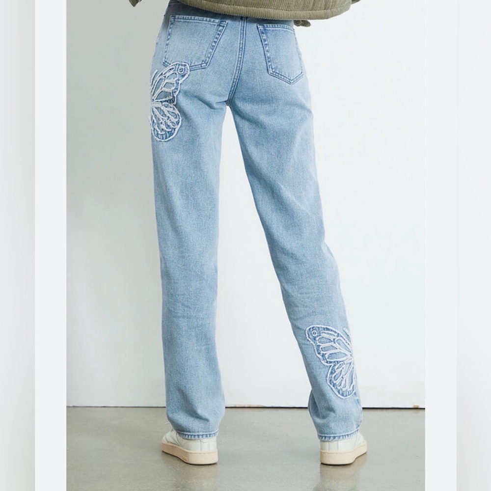 PacSun Denim Jeans with Butterfly Embroidery